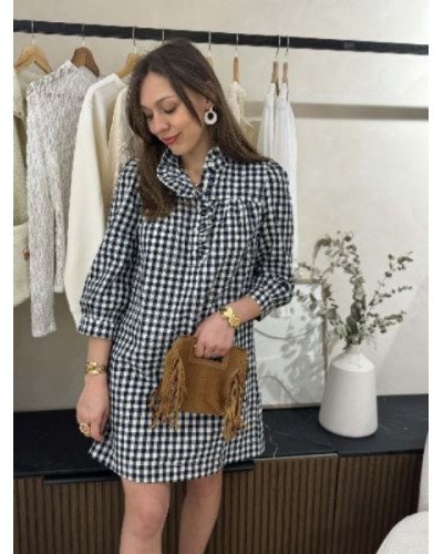 Robe chemise vichy - Marine