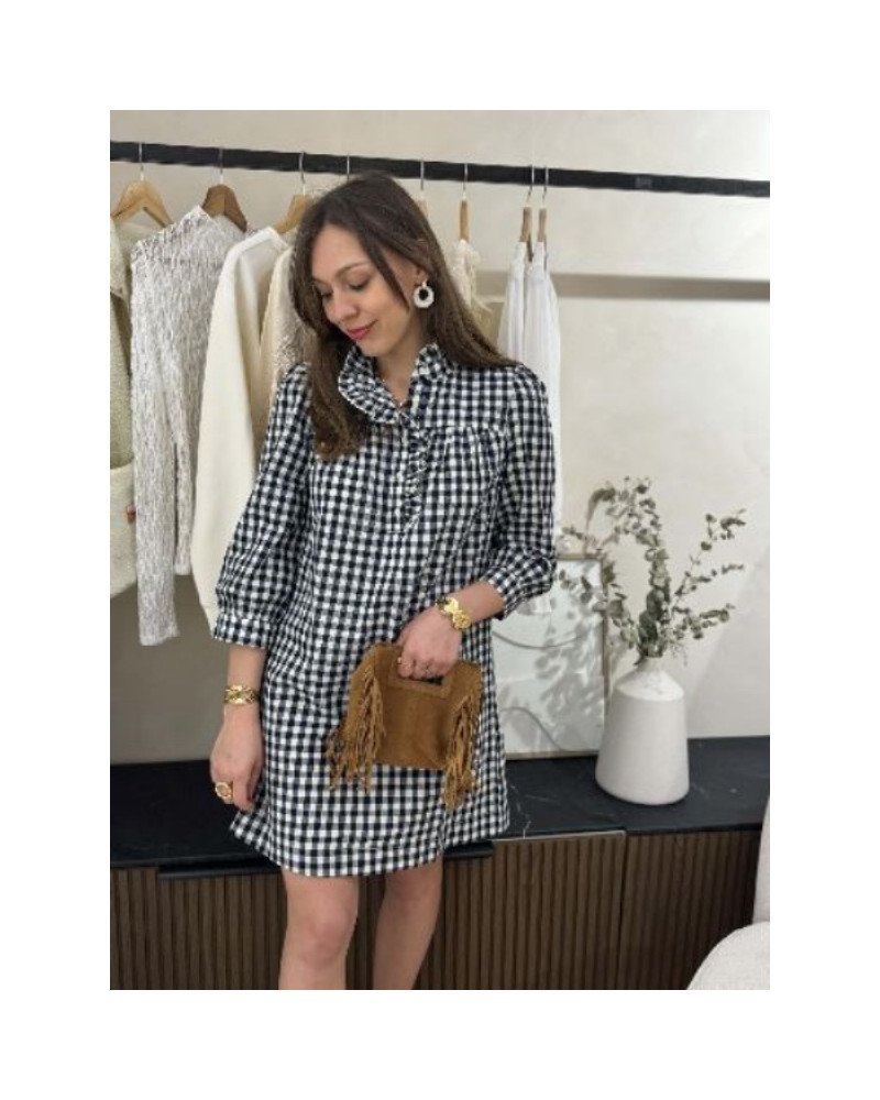 Robe chemise vichy - Marine