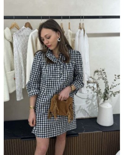 Robe chemise vichy - Marine