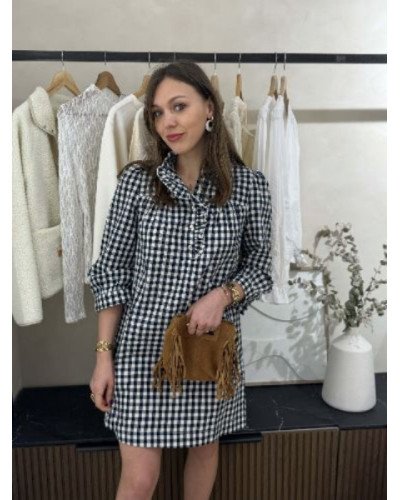 Robe chemise vichy - Marine