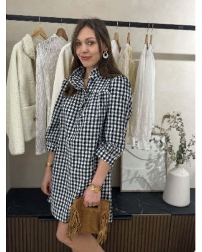 Robe chemise vichy - Marine