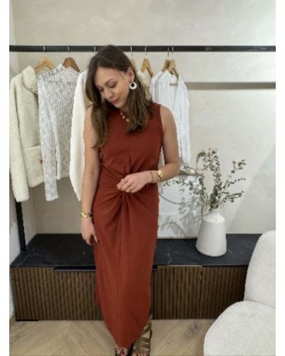 Robe longue terracotta