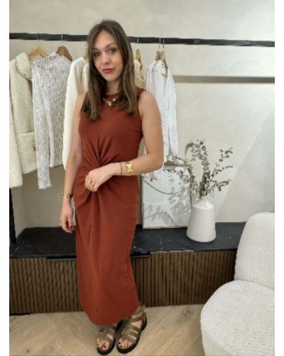Robe longue terracotta