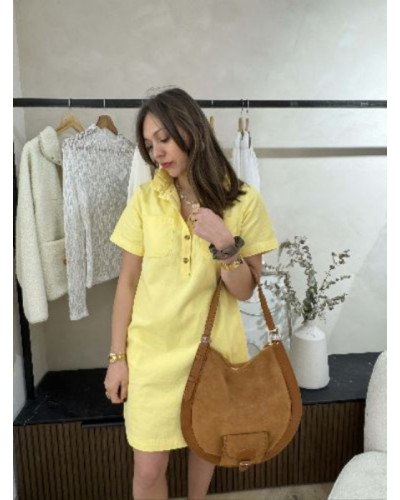 Robe droit en jean - Jaune