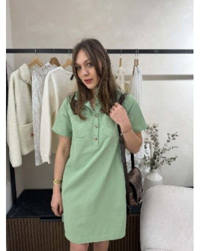 Robe droite en jean - Vert