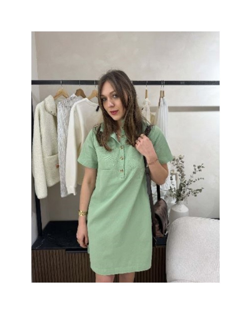 Robe droite en jean - Vert