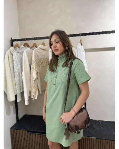 Robe droite en jean - Vert