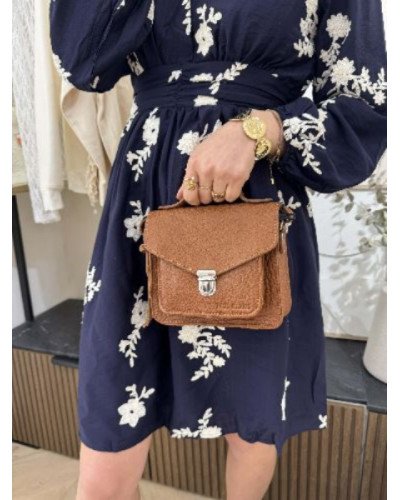 Robe bleu marine broderie