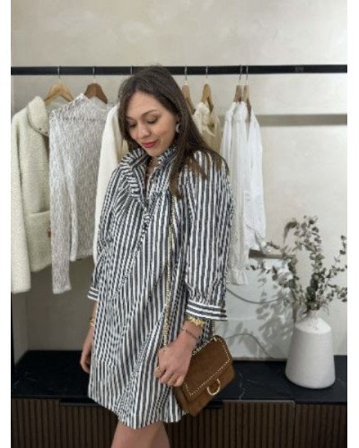 Robe droite lignes - Marine