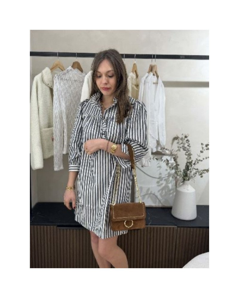 Robe droite lignes - Marine