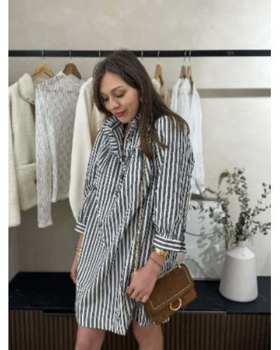 Robe droite lignes - Marine