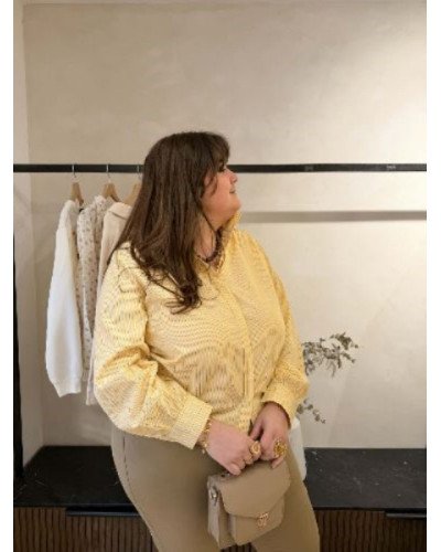 Chemise ligne jaune pastel