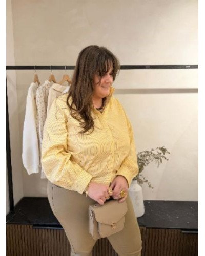 Chemise ligne jaune pastel