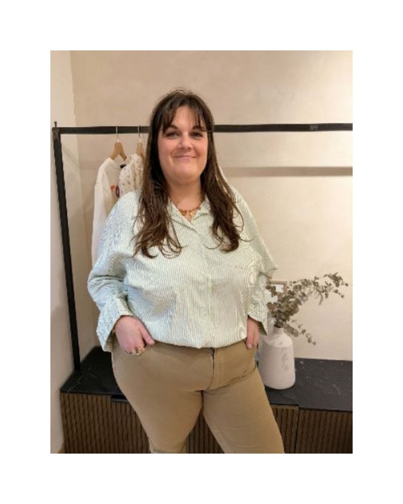 Chemisier rayure vert pastel