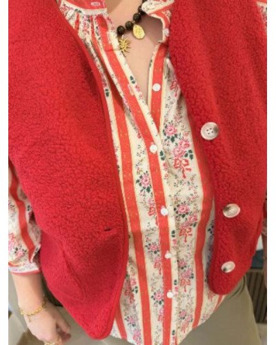 Blouse fleurs et lignes