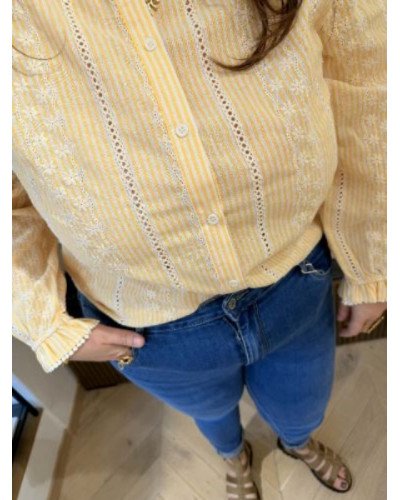 Chemise à lignes - Jaune