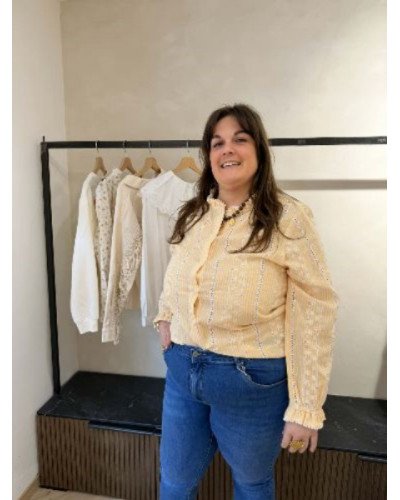 Chemise à lignes - Jaune