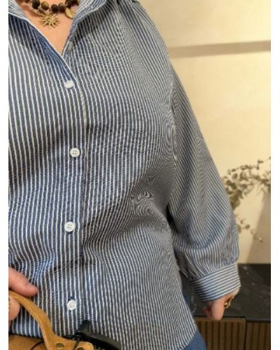 Chemise rayures bleu et blanc