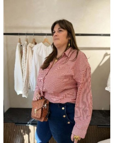 Chemise rayures rouge et blanc