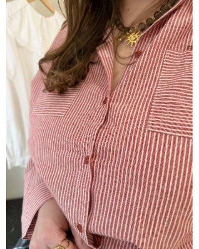 Chemise rayures rouge et blanc