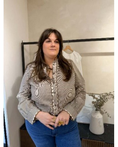 Chemise vichy marron