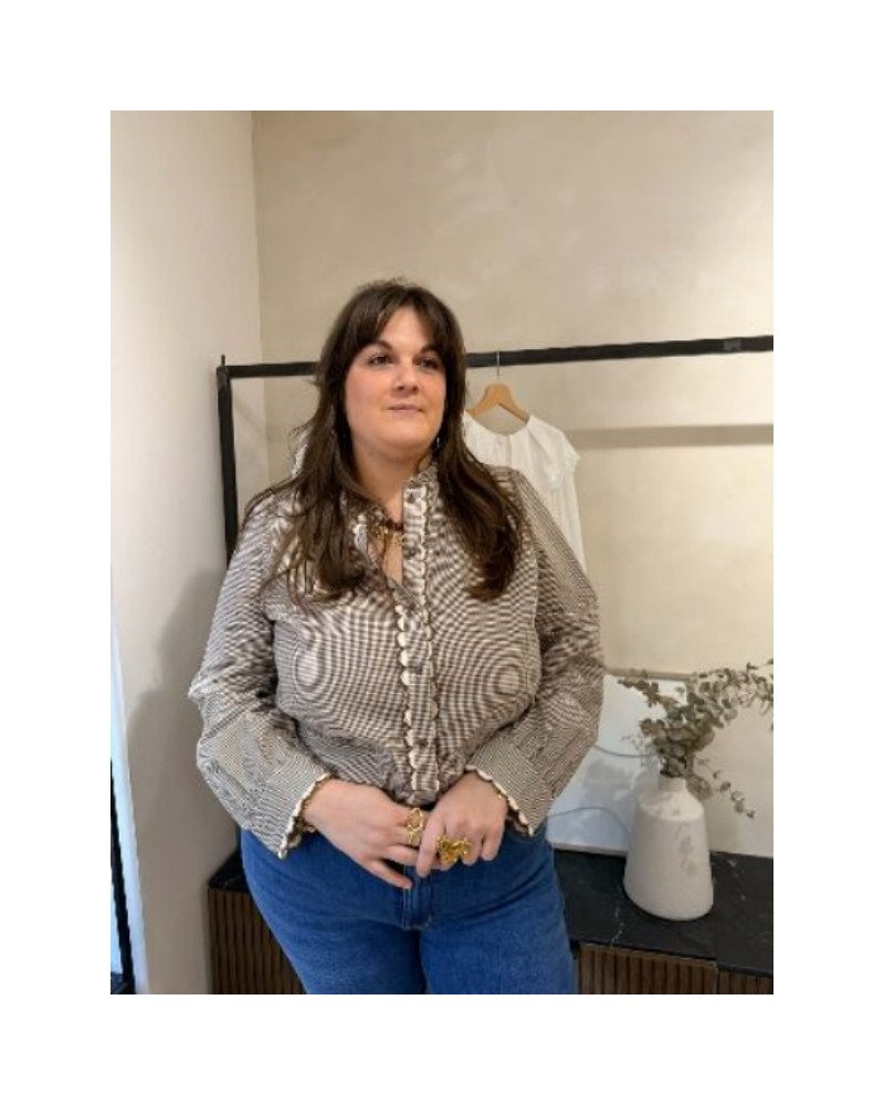 Chemise vichy marron