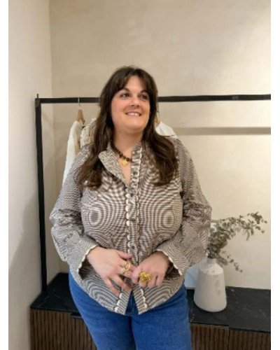 Chemise vichy marron