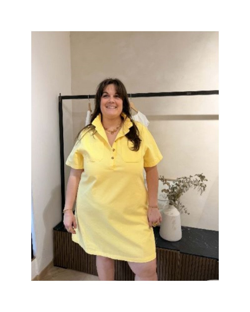 robe jean jaune pastel