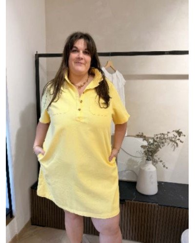 robe jean jaune pastel