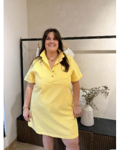 robe jean jaune pastel