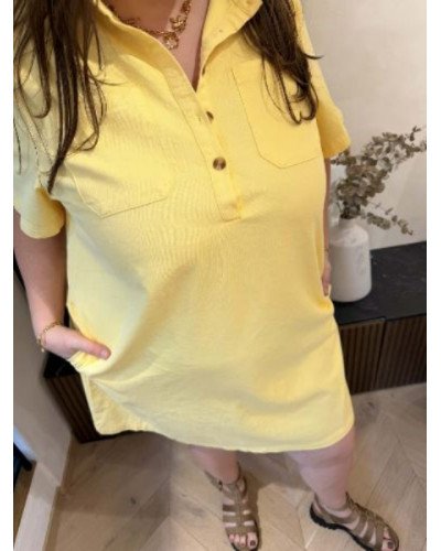 robe jean jaune pastel