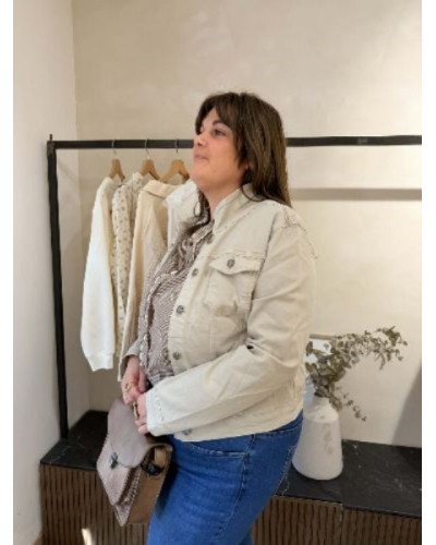Veste jean beige