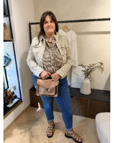 Veste jean beige
