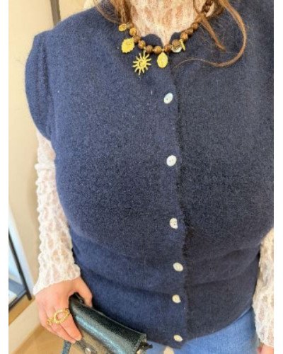 Gilet bleu marine sans manches