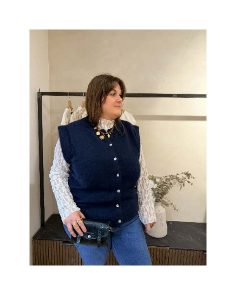 Gilet bleu marine sans manches