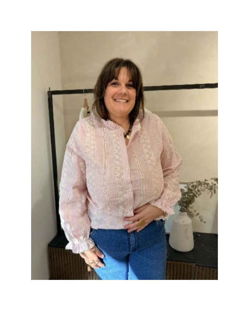 Chemises à lignes - Rose