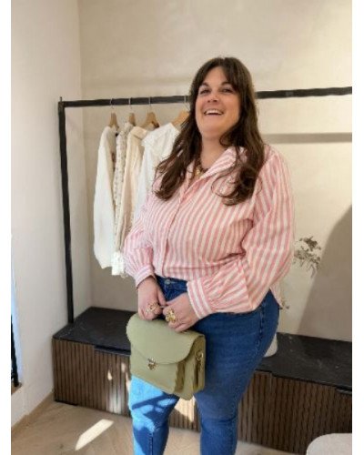 Chemisier rayure rose 