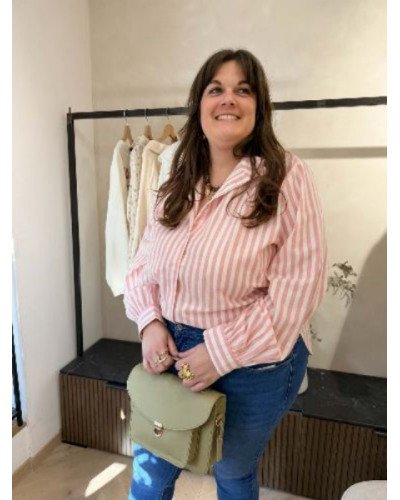 Chemisier rayure rose 