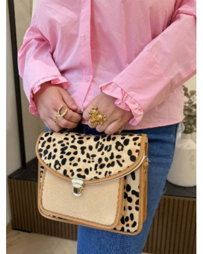 Chemise col claudine rose