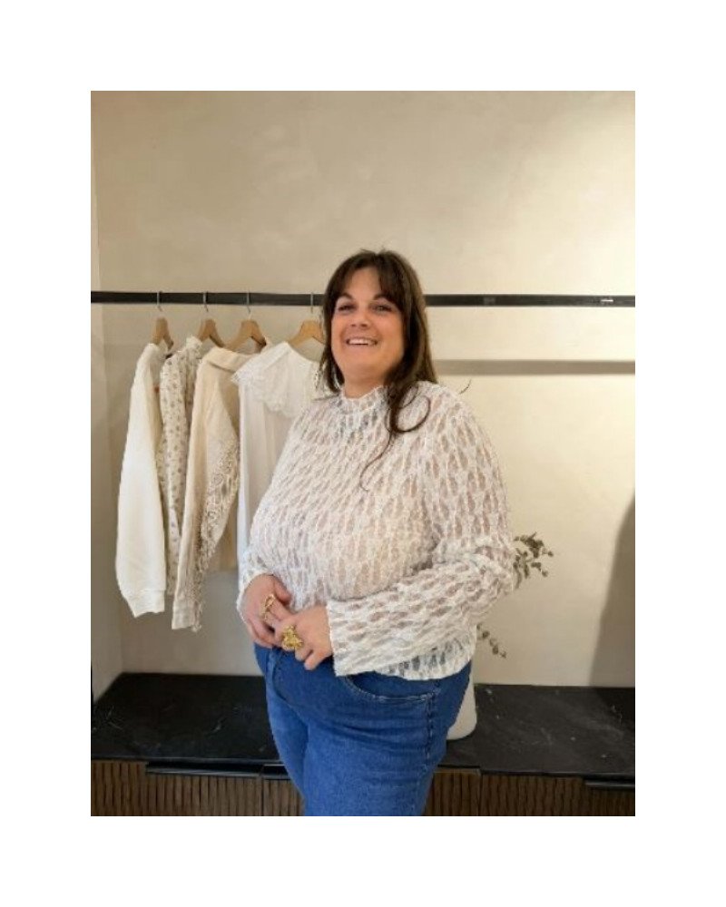 Top dentelle - Blanc