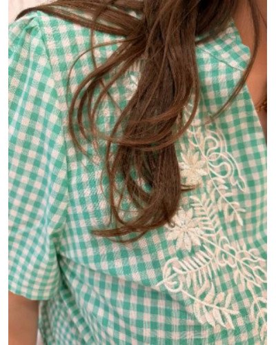 Chemisier vichy vert