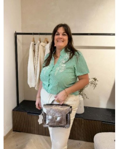 Chemisier vichy vert