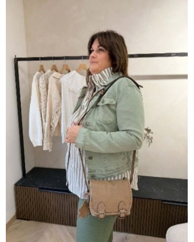 Chemise à rayures kaki