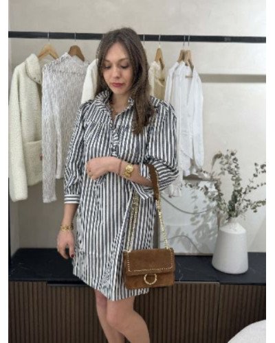 Robe droite lignes - Marine