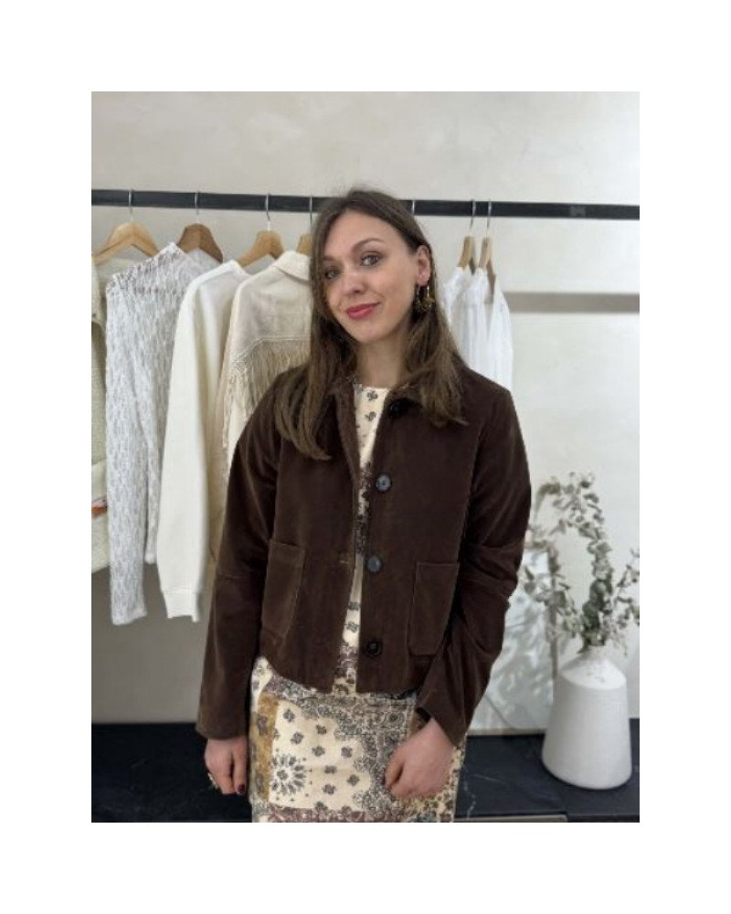 Veste suedine - Chocolat