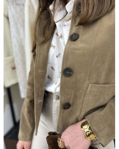 Veste suedine - Taupe 