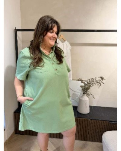 Robe droite en jean - Vert