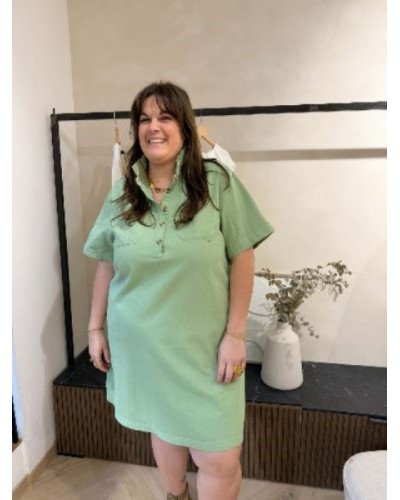 Robe droite en jean - Vert