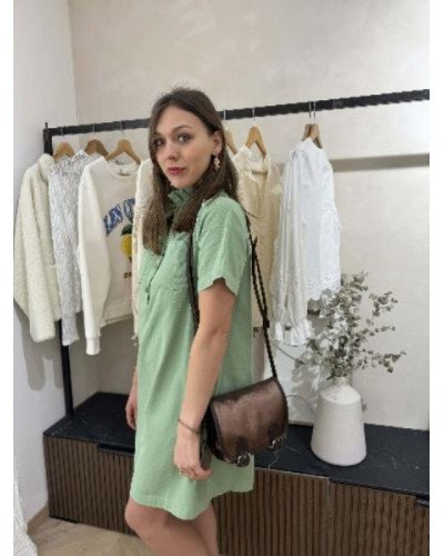 Robe droite en jean - Vert