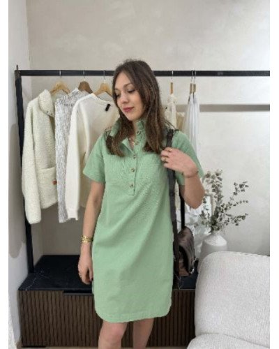 Robe droite en jean - Vert